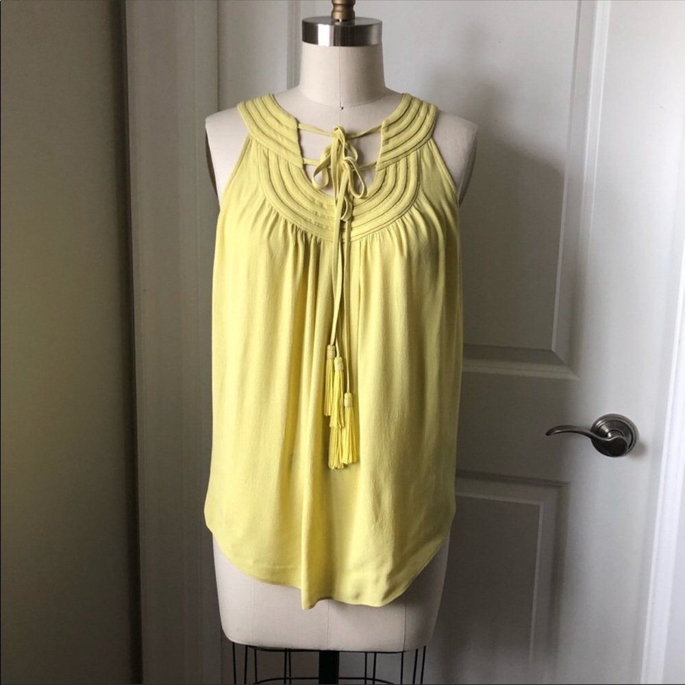 Diane Von Furstenberg Parlian Sleeveless Yellow Top